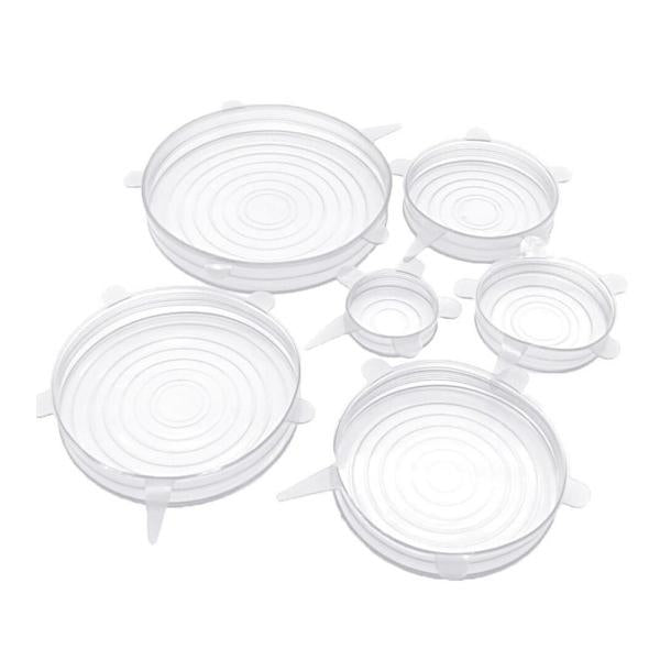 Couvercles Silicone pour bols Cups Couvercle Food Set de 6 Couvercle  Étirable Food Saver Wrap_CF * 2607