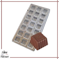 moule chocolat polycarbonate 3d en forme de carrés fondants