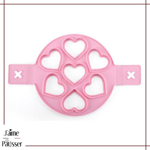 Moule a Pancake et Blinis Silicone - Rose / 7 Coeurs