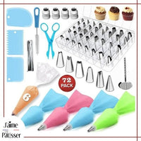 kit deco gateau cake design 72 pièces avec poche a douille silicone