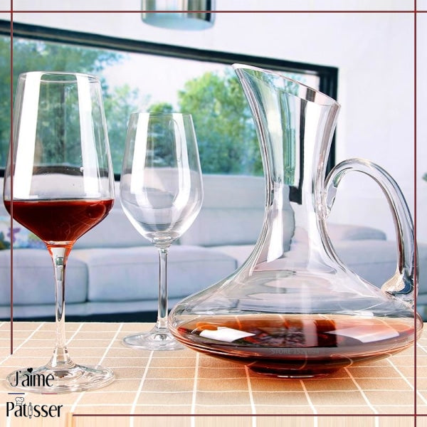 Carafe à vin 1,5 L, aérateur de vin, carafe à vin en verre cristal, carafe  en verre