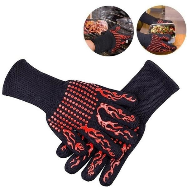 Gants longs rouge Barbecue Republic - Barbecue & Co