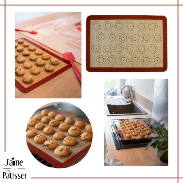 Kit de Patisserie Professionnel : Tapis Silicone Grande Taille +Maryse +  Toile Macaron