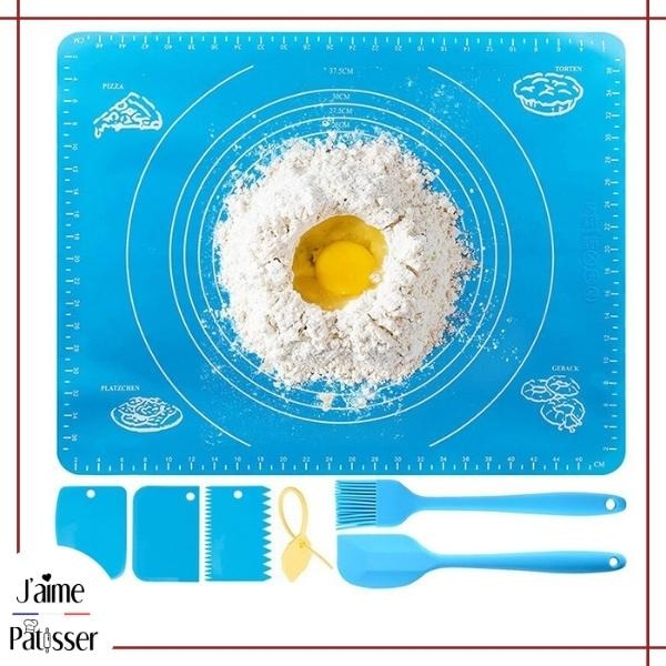 Betian-Cuisine épaissir le tapis de cuisson de tampon de pâte à rouler en  silicone avec des échelle bleu 40x50cm-TIP