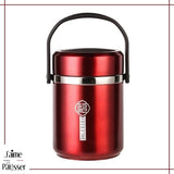 Lunch box Isotherme Inox 12 Heures - 1.6L Rouge