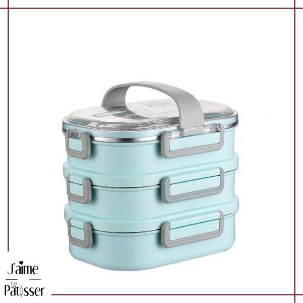 Lunch Box Isotherme Inox Adulte - Bleu (3 couches)