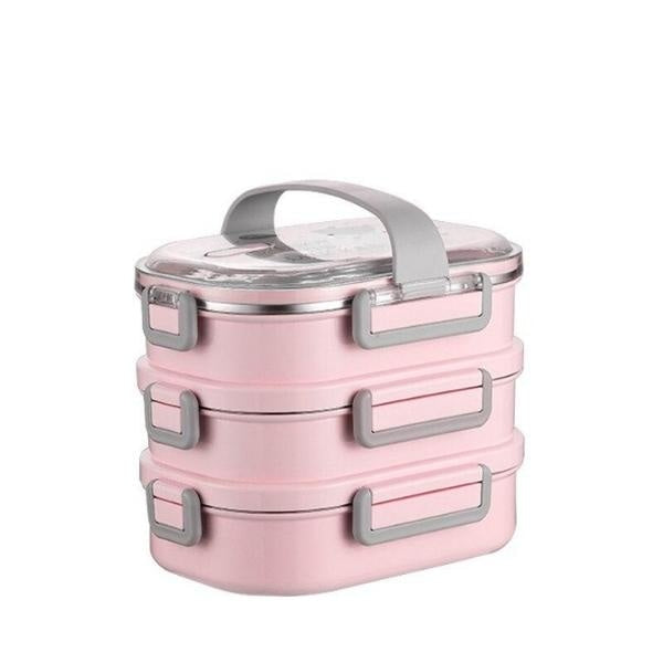 Lunch Box Isotherme Inox Adulte - Rose (3 couches)