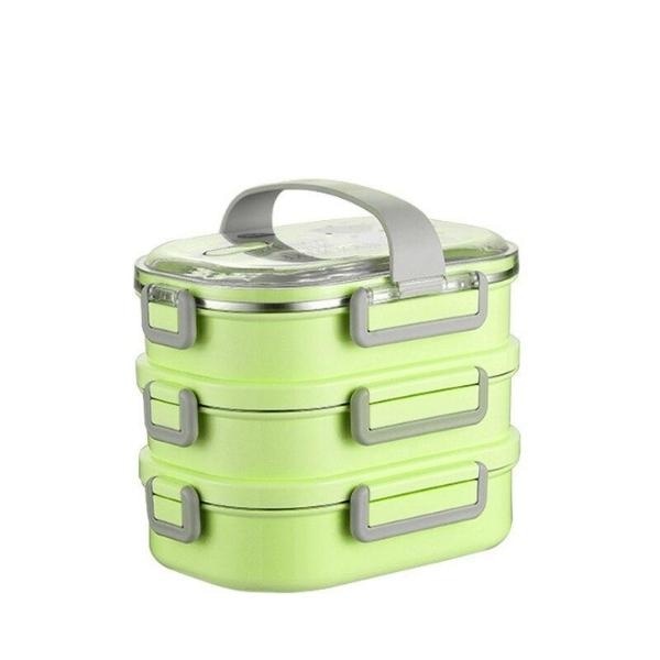 Lunch Box Isotherme Inox Adulte - Vert (3 couches)