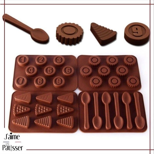 Moule à chocolats silicone - 6 formes - Noël - Créalia - Moules à