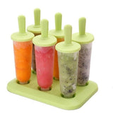 Moule a Glace Silicone - 6 Sucettes - Vert / Grand