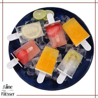 moules à glace relaxdays avec bâtonnets - 6 pièces - moule à glace à l'eau  en silicone