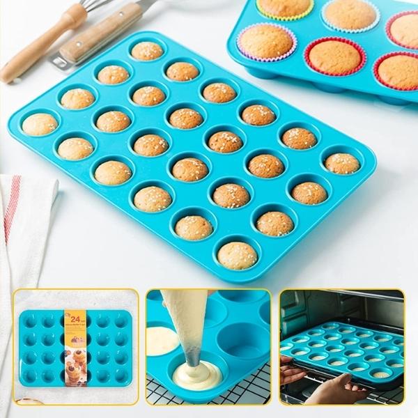 Moules à cupcakes en silicone Lot de 24 moules à muffins