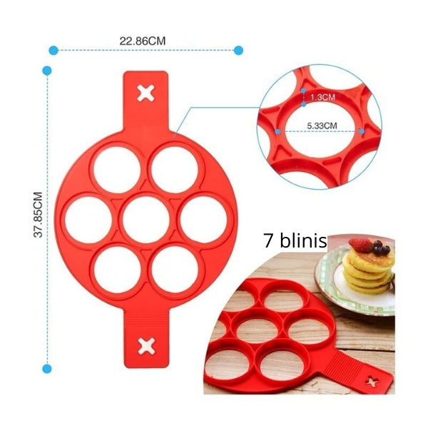 Moule 7 mini blinis/pancakes en silicone Starflex - Coup de coeur