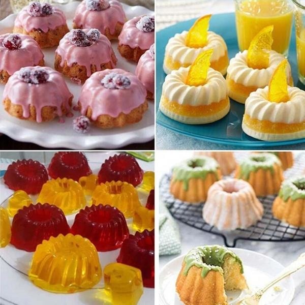 Acheter Moule à pâtisserie en Silicone, conception de gâteau 3D, Mini  Cupcake, Mousse, Muffin, cœur, bulle, carré, cuisson