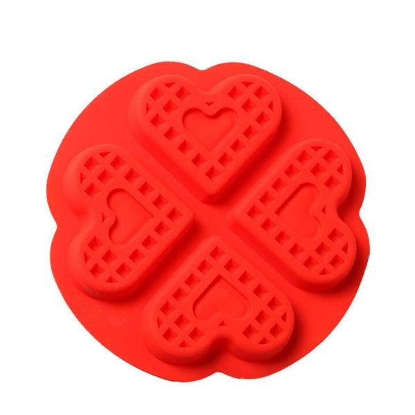 moule silicone gaufre coeur rouge 
