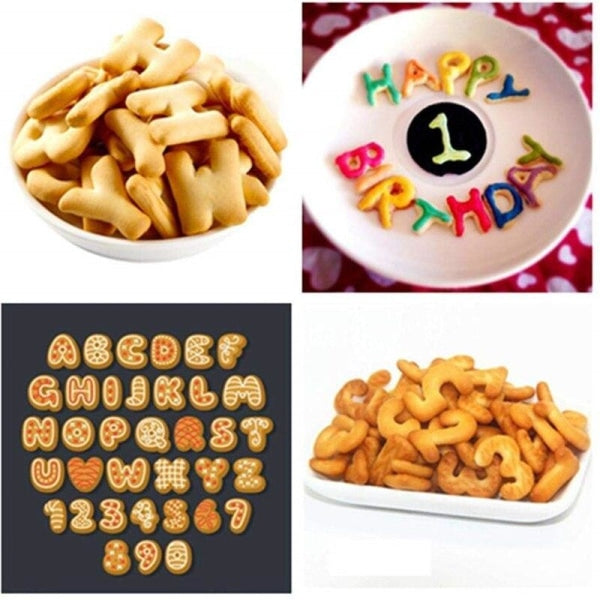 Ensemble de 150 tampons de cookies alphabet, avec des lettres minuscules et  majuscules, des emporte-pièces et des tampons de ponctuation pour créer des  messages estampillés personnalisables