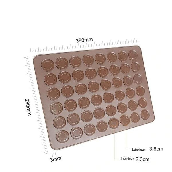 Plaque macarons pro en silicone (70 empreintes) 
